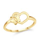 Cute Butterfly Heart  Gold Plated Ring for Women