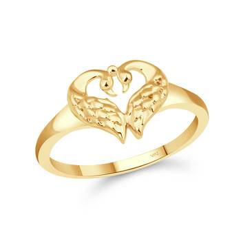 Cute Mayur Heart  Gold Plated Ring for Women 1