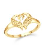 Cute Mayur Heart  Gold Plated Ring for Women