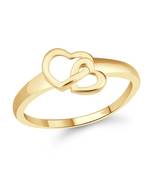 Cute Double Heart  Gold Plated Ring for Women