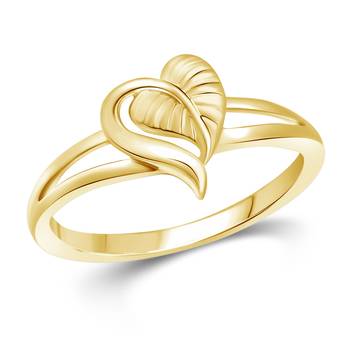 Cute Leafy  Heart  Gold Plated Ring for Women 1