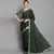 Green plain georgette saree with blouse
