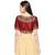 Dark Maroon art silk stitched round neck blouse