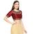 Dark Maroon art silk stitched round neck blouse