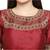 Dark Maroon art silk stitched round neck blouse
