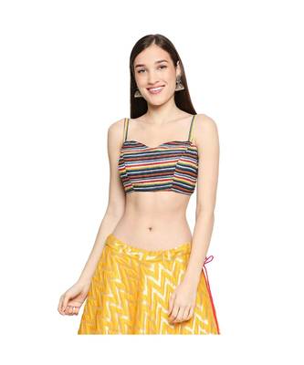 Multicolor Cotton stitched sweet heart neck blouse 1