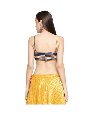 Multicolor Cotton stitched sweet heart neck blouse 2