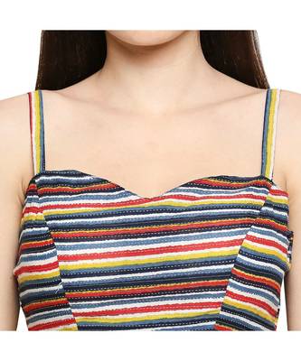Multicolor Cotton stitched sweet heart neck blouse 5
