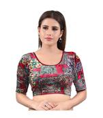 Maroon Velvet stitched sweet heart neck blouse