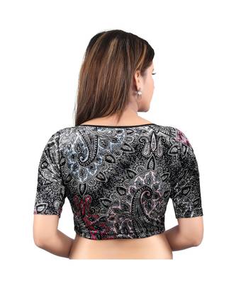 Black Velvet stitched sweet heart neck blouse 2