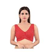 Red Georgette stitched sweet heart neck blouse