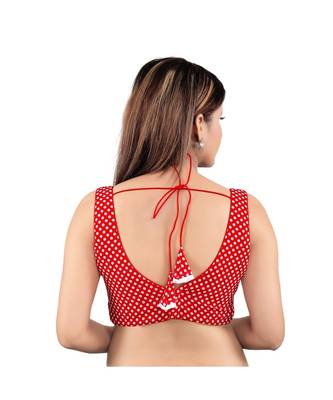 Red Georgette stitched sweet heart neck blouse 2