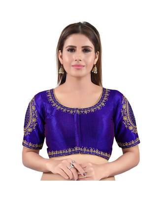 multicolor art silk stitched sweet heart neck blouse 1