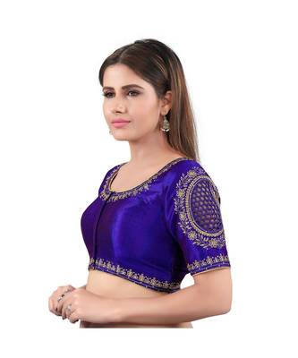 multicolor art silk stitched sweet heart neck blouse 3