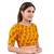 Mustard Cotton stitched sweet heart neck blouse