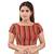 Red Cotton stitched sweet heart neck blouse