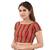 Red Cotton stitched sweet heart neck blouse