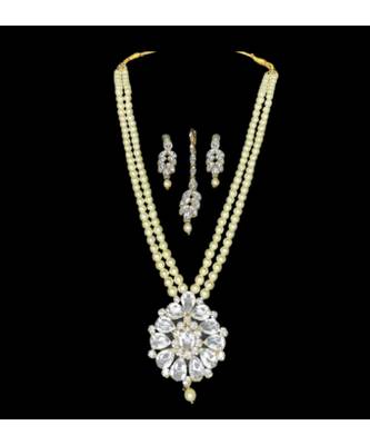 beaded diamond pendent  necklace set 1