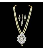 beaded diamond pendent  necklace set