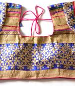 Blue Bordered Kutch Embroidered Cotton Traditional Blouse