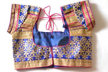 Blue Bordered Kutch Embroidered Cotton Traditional Blouse 3