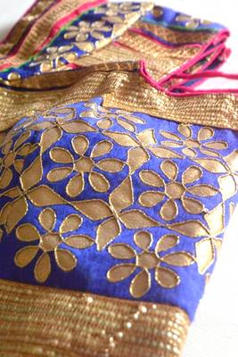 Blue Bordered Kutch Embroidered Cotton Traditional Blouse 4
