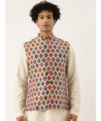 Printed Chanderi Jacket 1