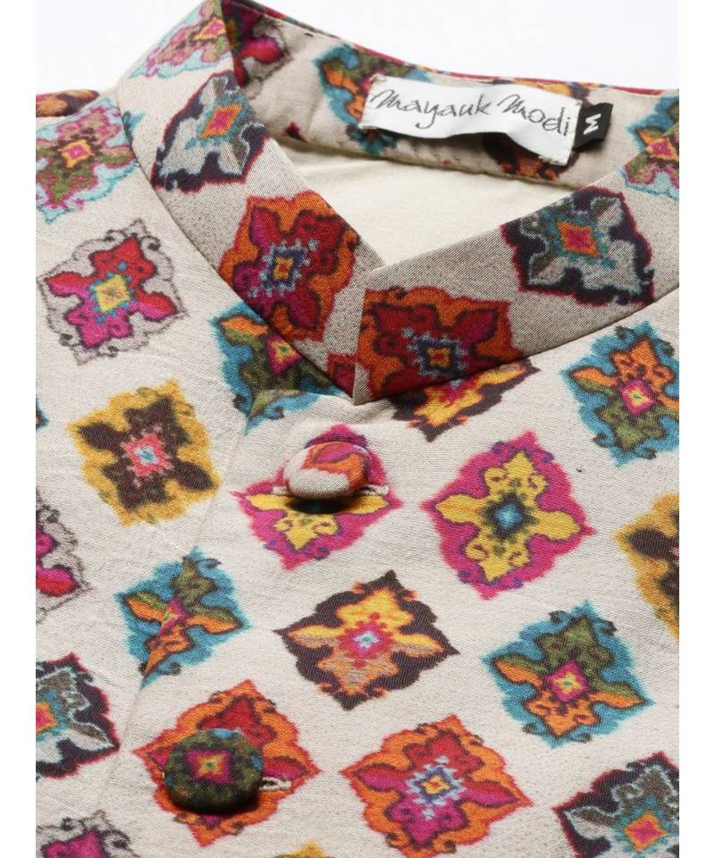 Printed Chanderi Jacket