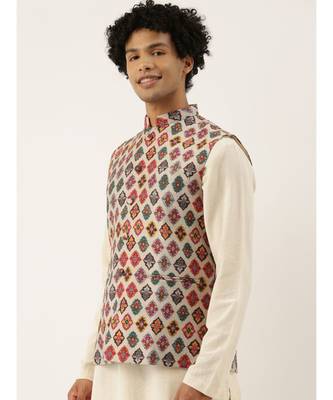 Printed Chanderi Jacket 4