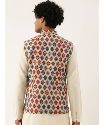Printed Chanderi Jacket 6