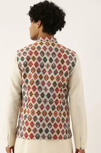 Printed Chanderi Jacket