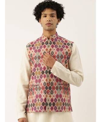 Printed Chanderi Jacket 1