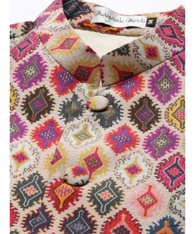 Printed Chanderi Jacket