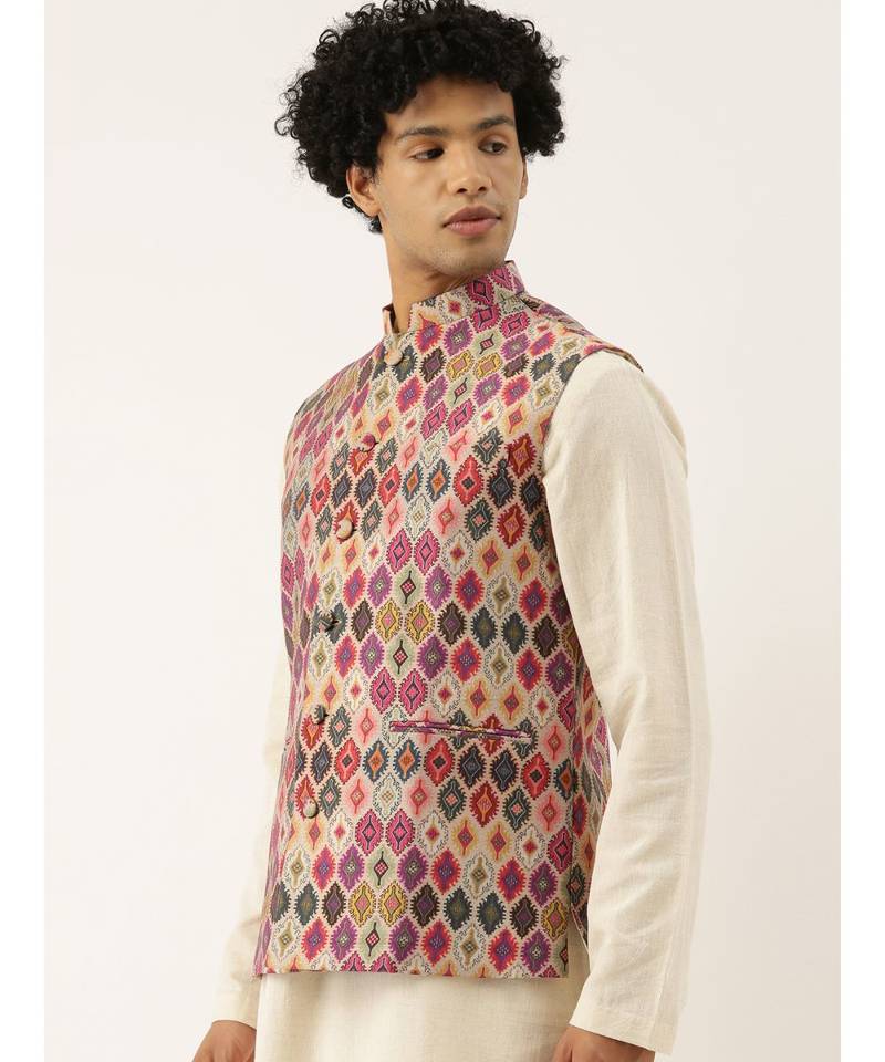 Printed Chanderi Jacket