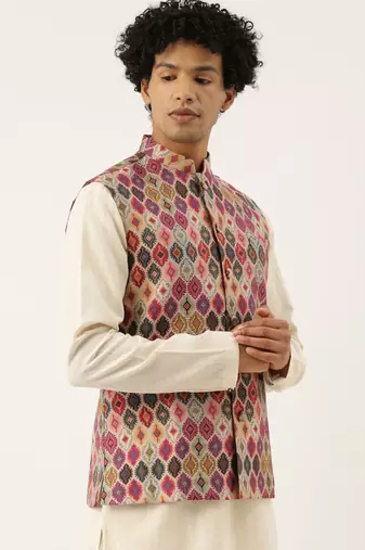 Printed Chanderi Jacket
