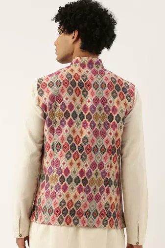Printed Chanderi Jacket
