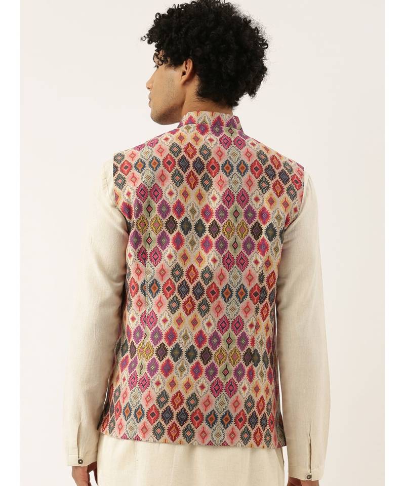 Printed Chanderi Jacket