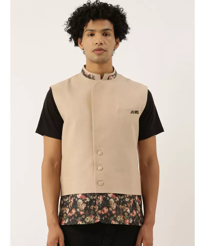 Printed Chanderi Jacket