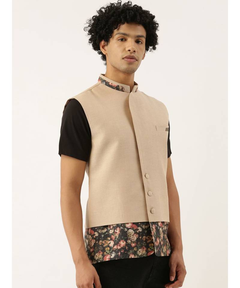 Printed Chanderi Jacket