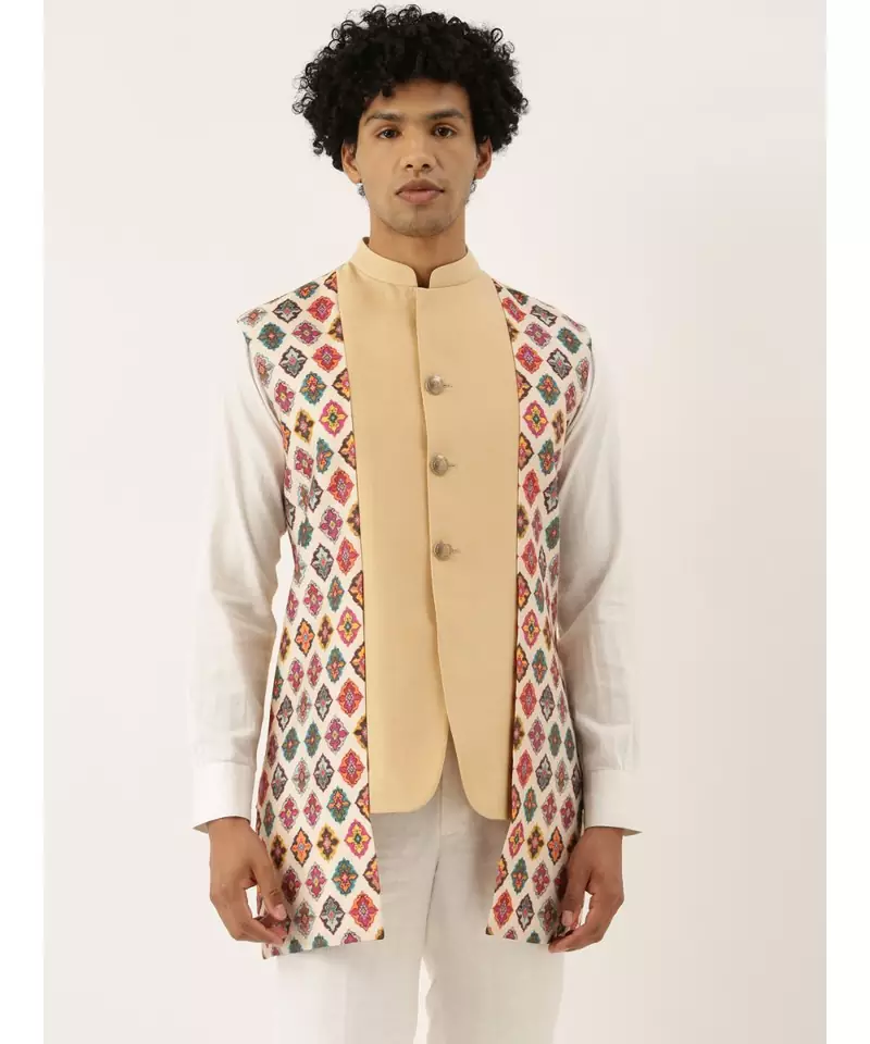 Printed Chanderi Jacket