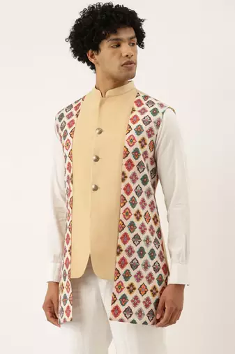 Printed Chanderi Jacket