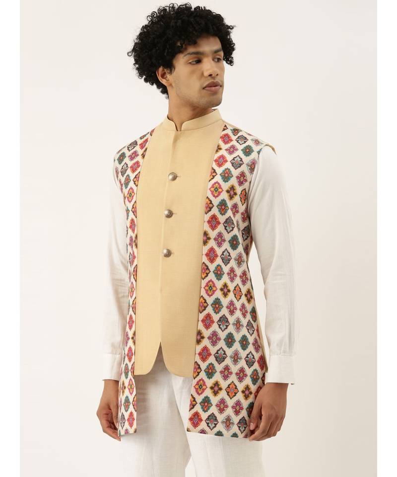 Printed Chanderi Jacket