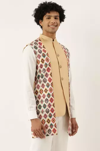 Printed Chanderi Jacket