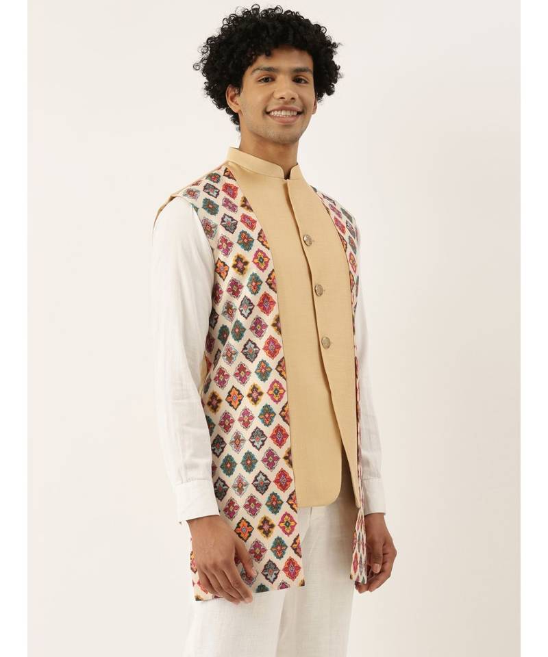 Printed Chanderi Jacket