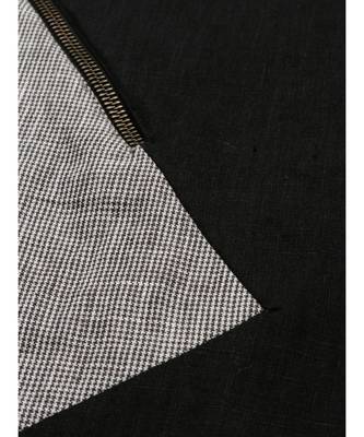 Black Grey Checkered Linen Kurta set 2