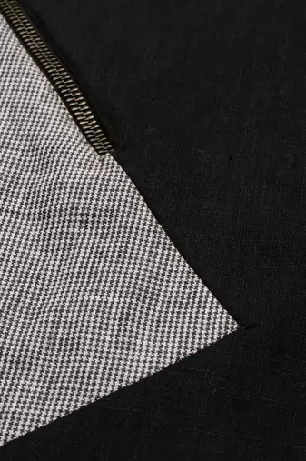 Black Grey Checkered Linen Kurta set