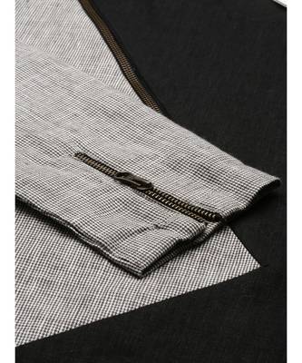 Black Grey Checkered Linen Kurta set 4