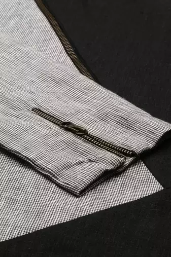 Black Grey Checkered Linen Kurta set