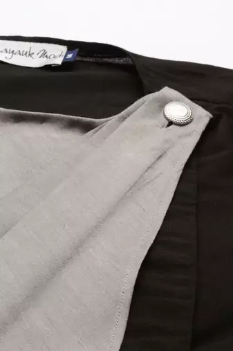 Black Grey Drape Kurta Set
