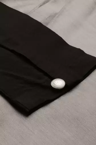 Black Grey Drape Kurta Set